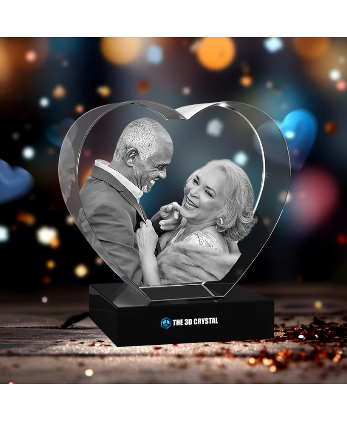 3D Crystal Heart For Anniversary Day