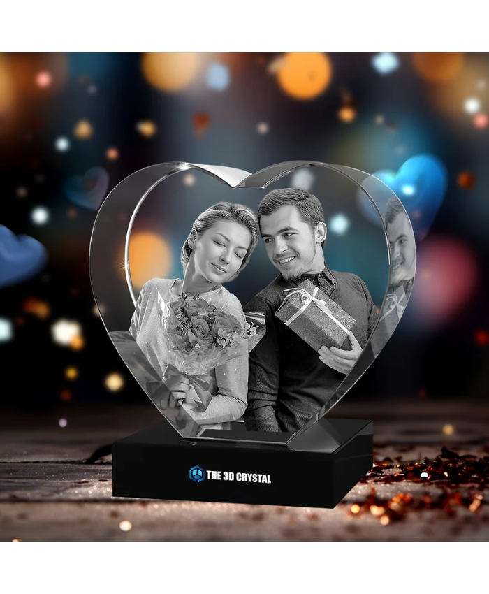 3D Crystal Heart For Anniversary Day