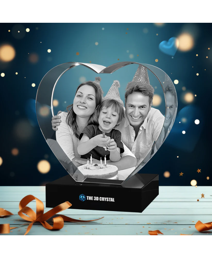 3D Crystal Heart For Birthday Gift