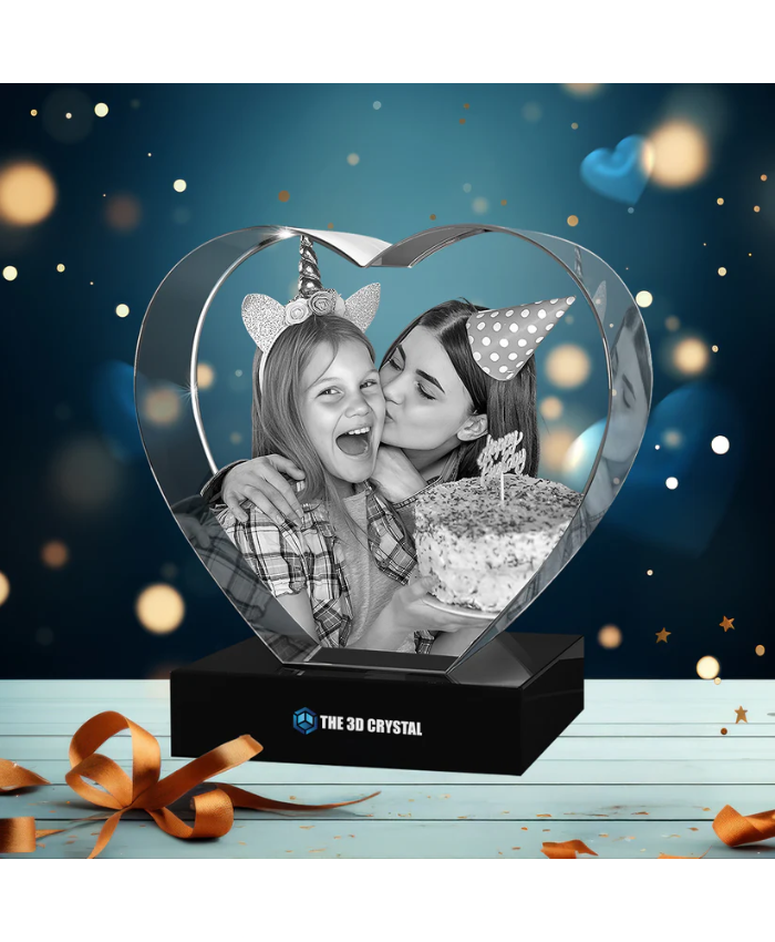 3D Crystal Heart For Birthday Gift