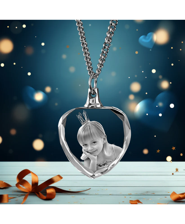 Birthday Day Heart-Shaped 3D Crystal Necklace