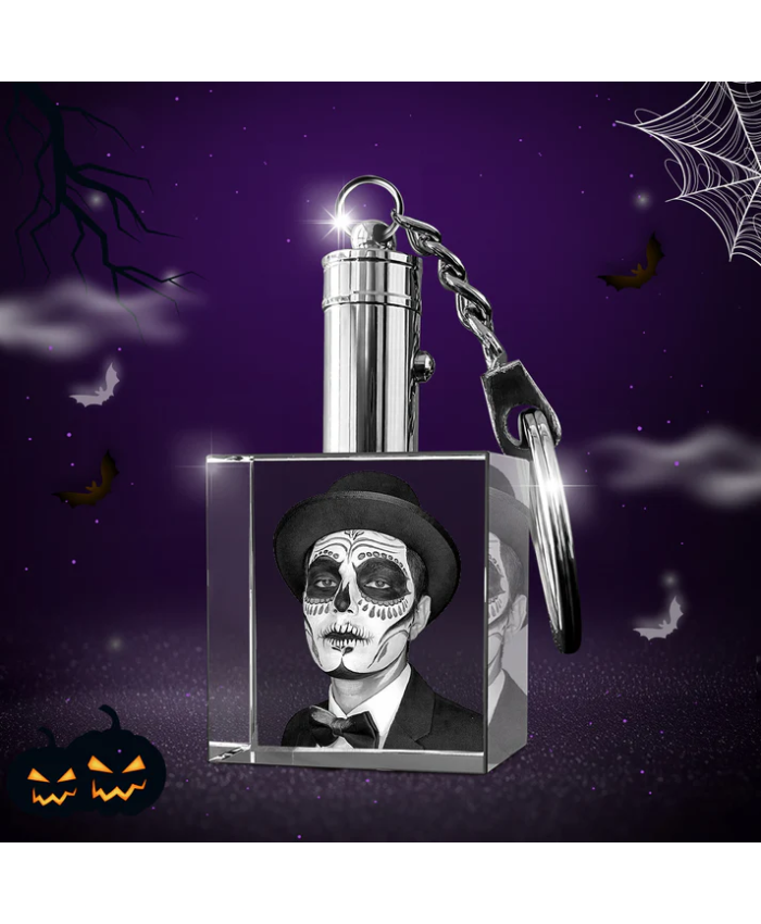 Halloween Custom 3D Crystal Photo Keychain