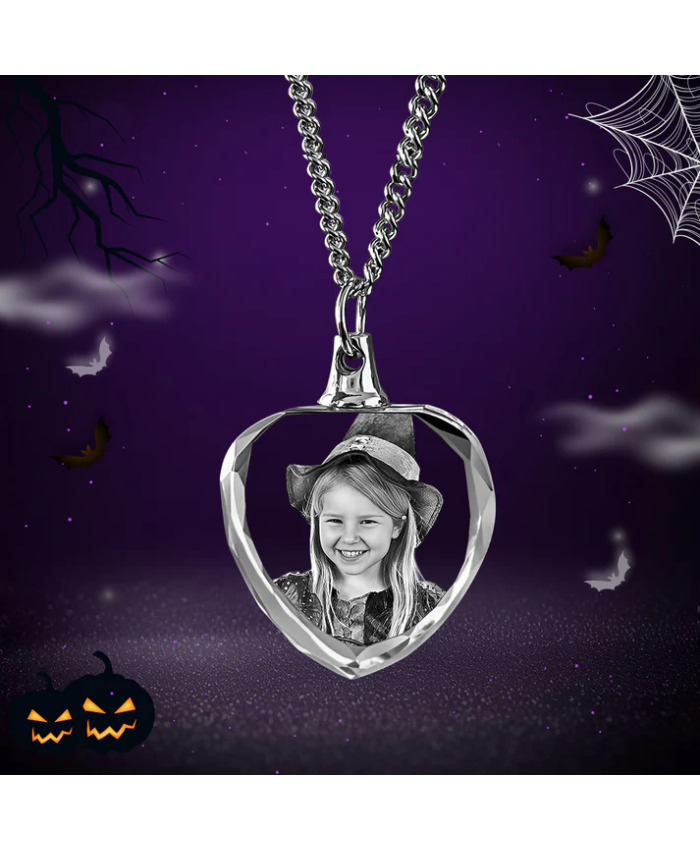 Halloween Heart-Shaped 3D Crystal Necklace