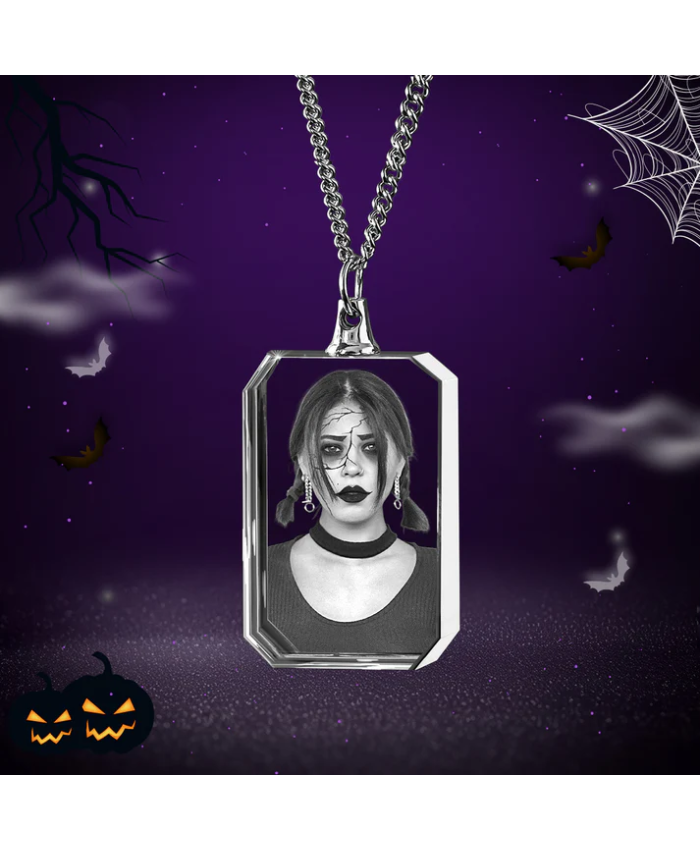 Halloween Square-Shaped 3D Crystal Necklace
