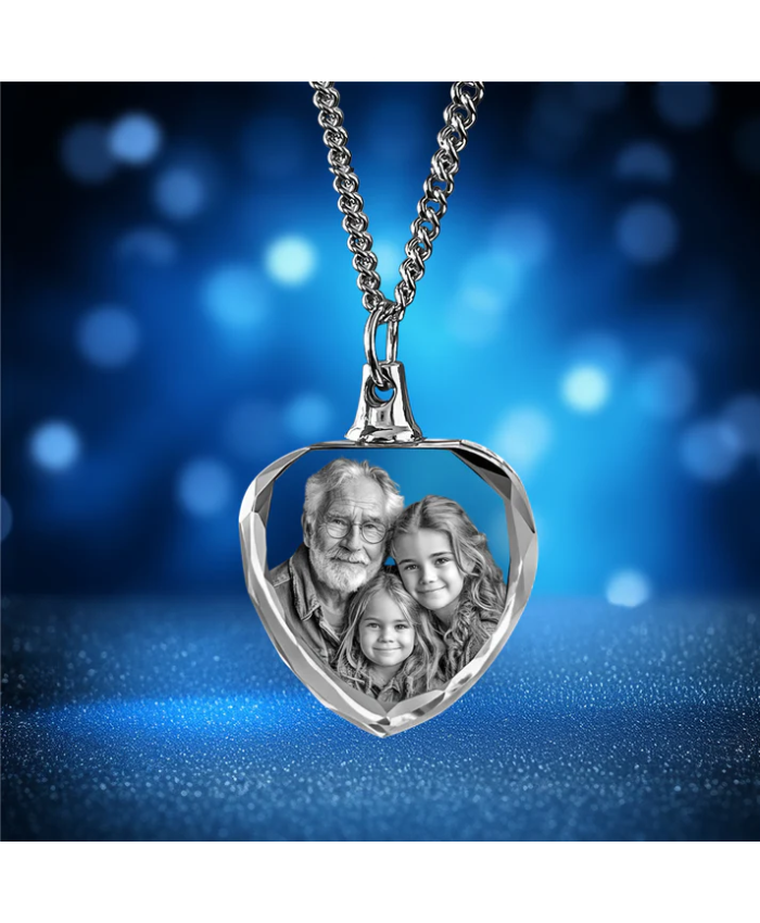 Heritage Series Heart-Shaped 3D Crystal Necklace