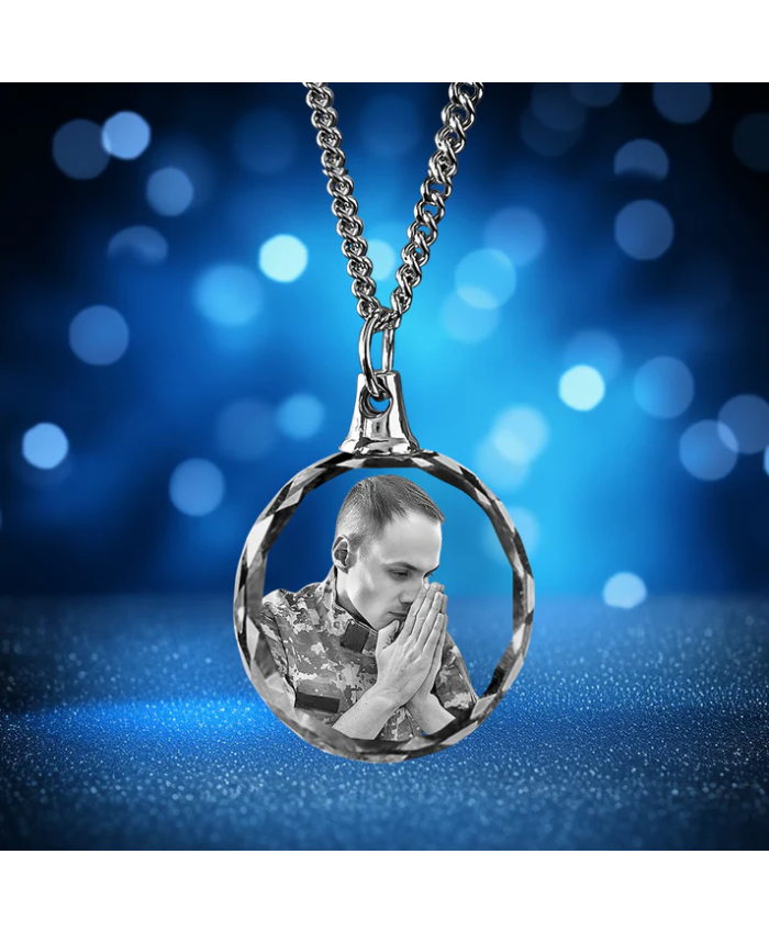 Memorial Day 3D Crystal Round Necklace – Custom Gift For Women, Men