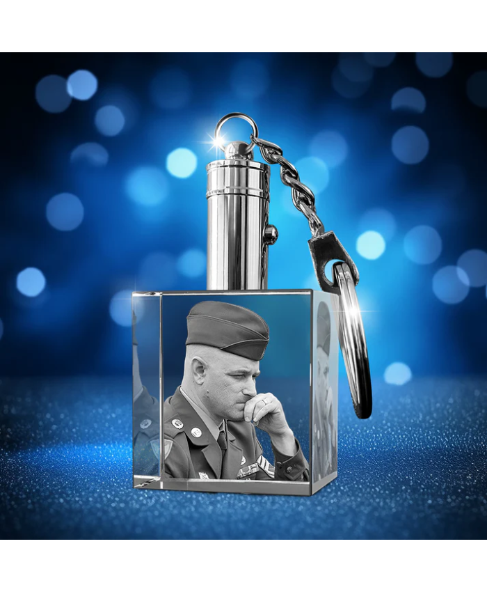 Memorial Day Custom 3D Crystal Photo Keychain