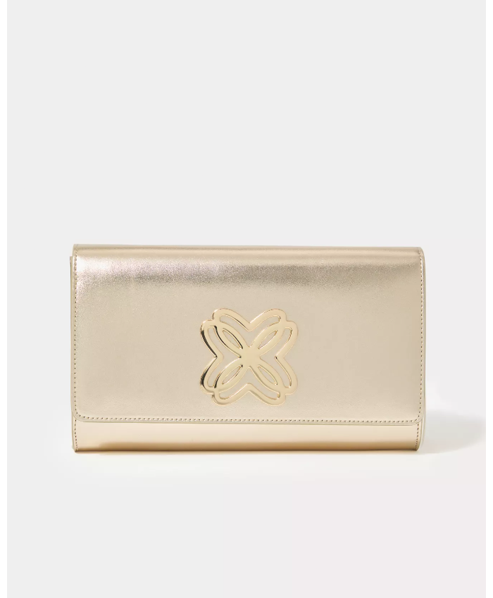 Brit Leather Logo Clutch