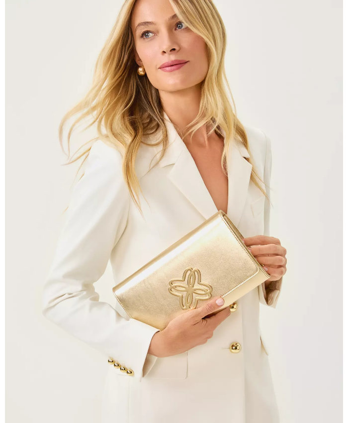 Brit Leather Logo Clutch