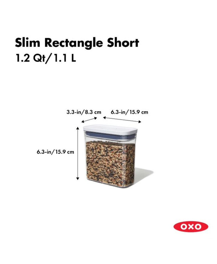 POP Container - Slim Rectangle Short (1.2 Qt.)