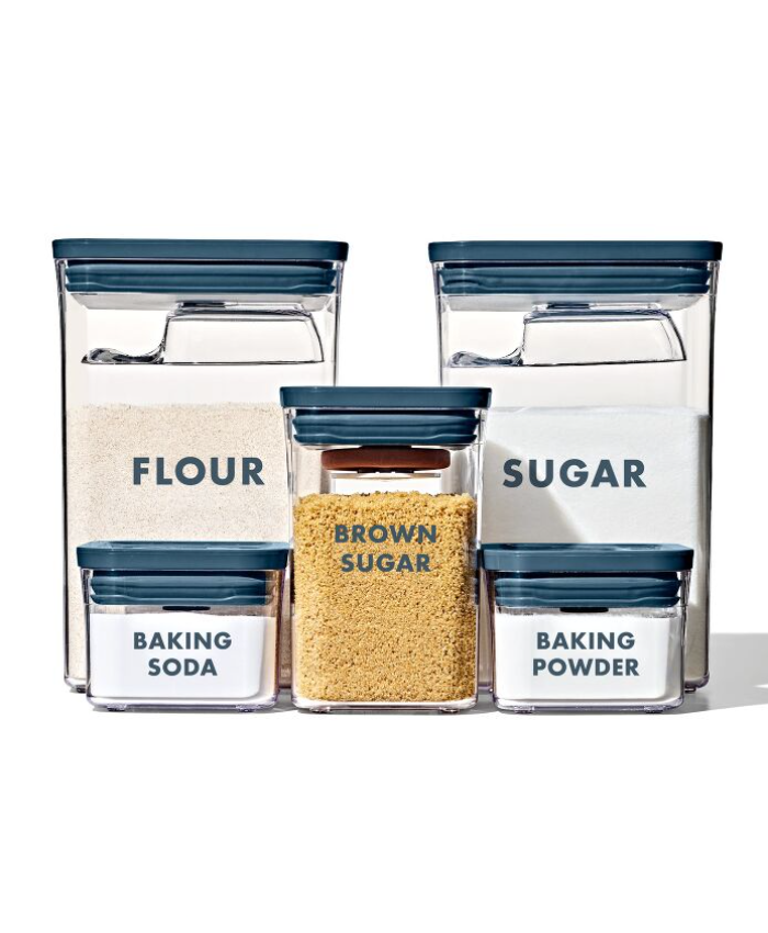 8-Piece Prelabeled Baking POP Container Set – Storm Blue