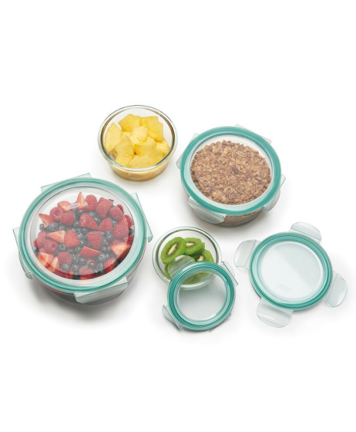 8 Piece Smart Seal Glass Round Container Set