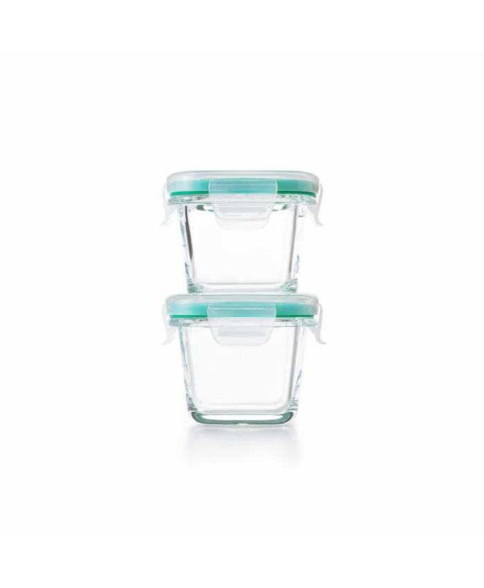 4 Piece Smart Seal Glass Mini Square Container Set