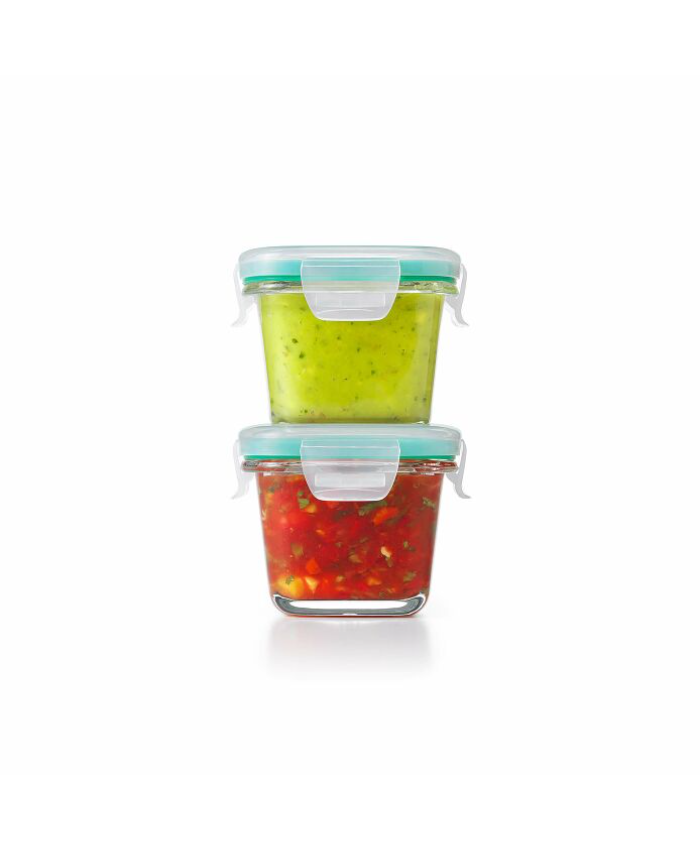 4 Piece Smart Seal Glass Mini Square Container Set