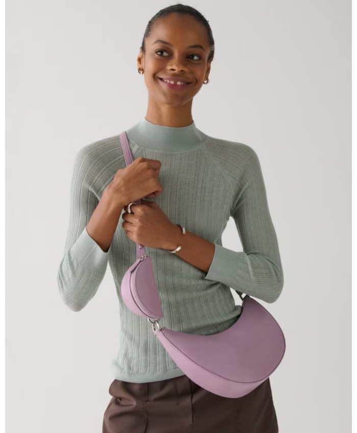 Duo Glazed Leather Crossbody Bag