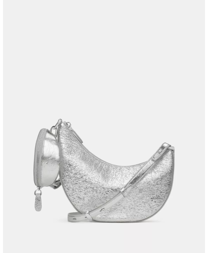 Duo Crinkle Metallic Leather Crossbody Bag