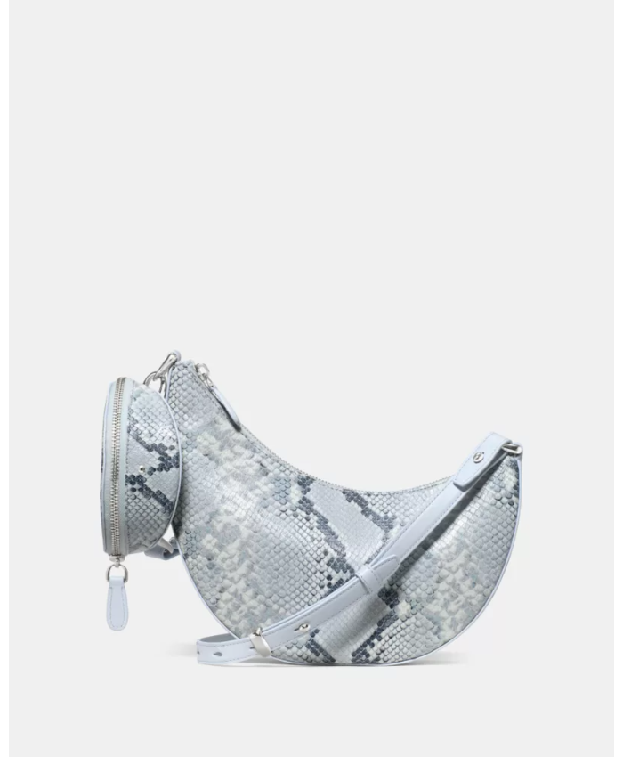 Duo Snake Embossed Crossbody Bag
