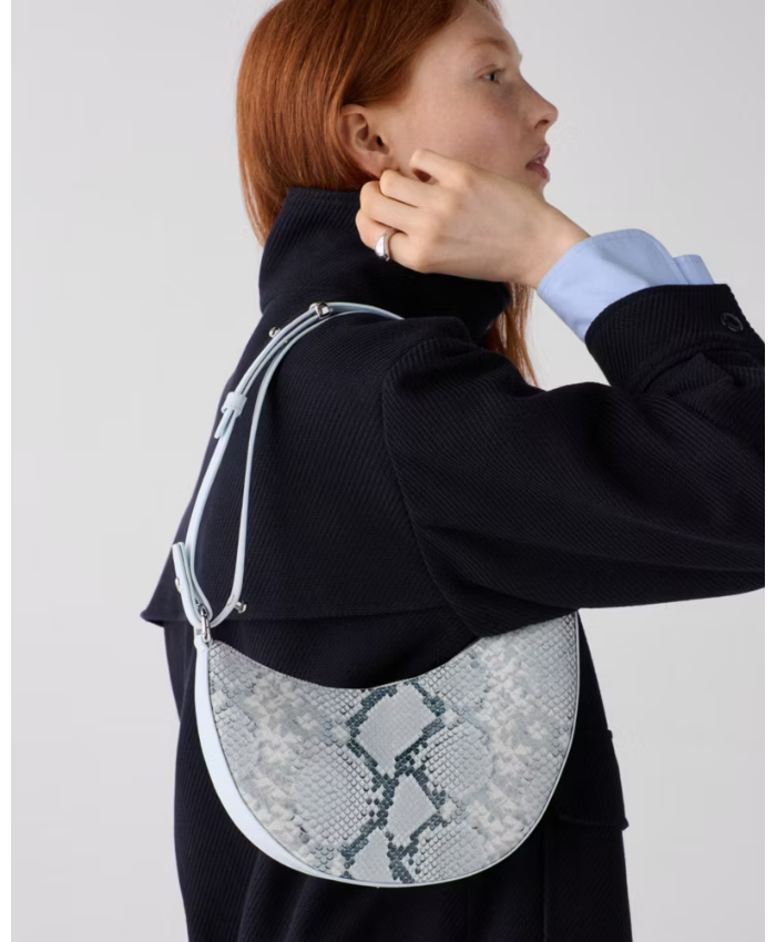 Duo Snake Embossed Crossbody Bag