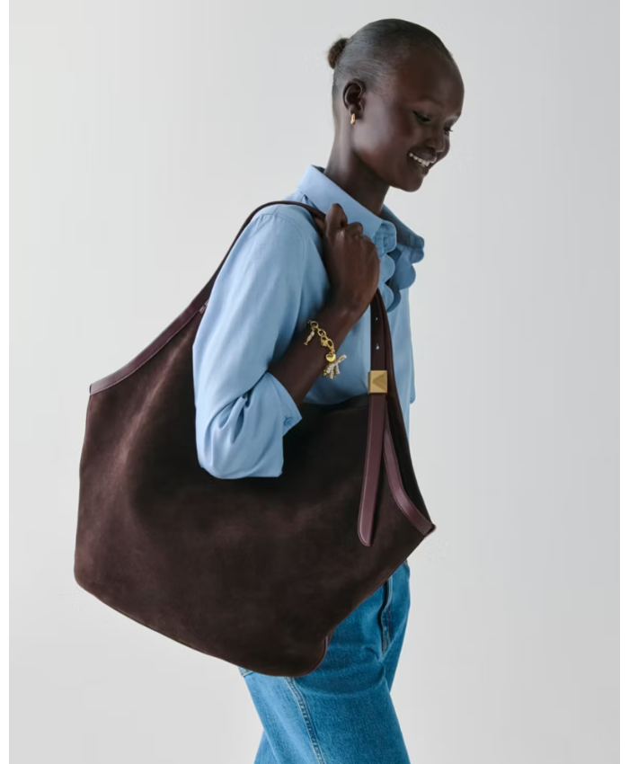 Deco Suede Large Tulip Tote