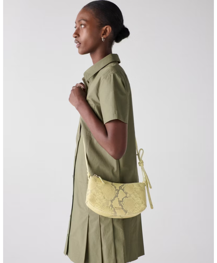 Loop Snake Embossed Crossbody Bag