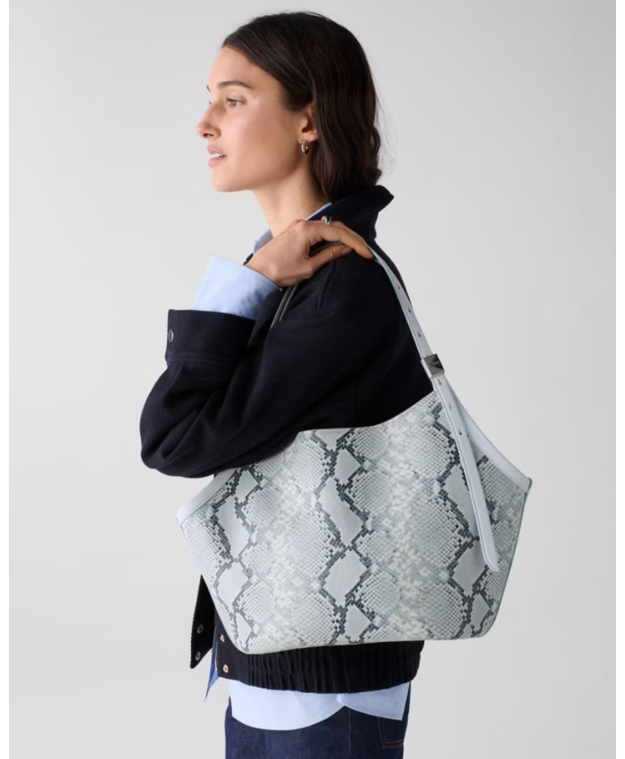 Deco Snake Embossed Tulip Tote Bag