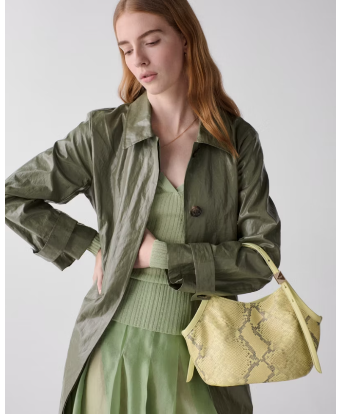 Deco Snake Embossed Small Tulip Tote Bag