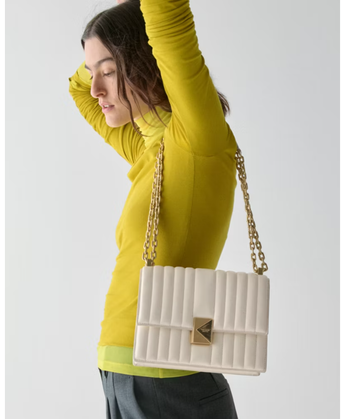 Deco Quilted Chain Shoulder Bag