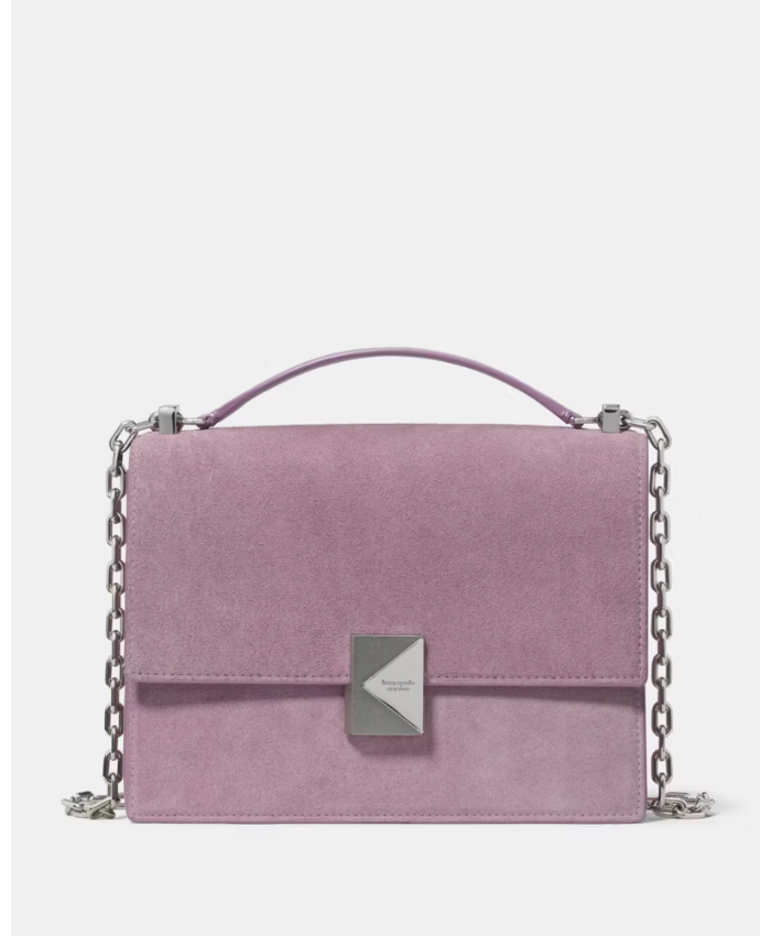 Deco Suede Chain Shoulder Bag