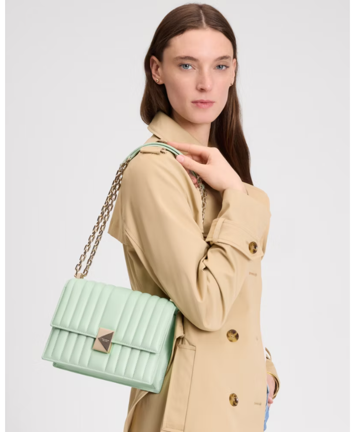 Deco Quilted Chain Shoulder Bag