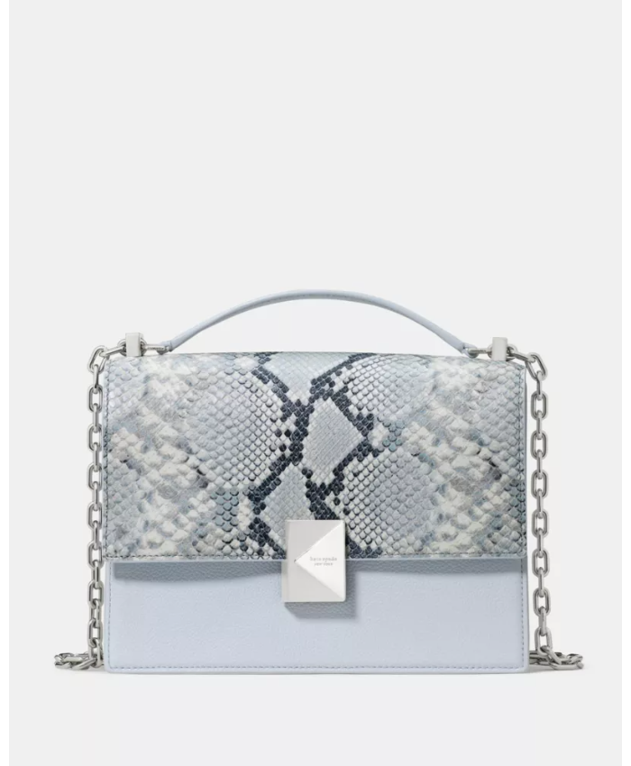 Deco Snake Embossed Chain Shoulder Bag