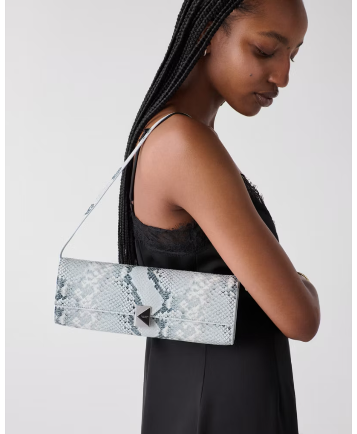 Deco Snake Embossed Soft Mini Shoulder Bag