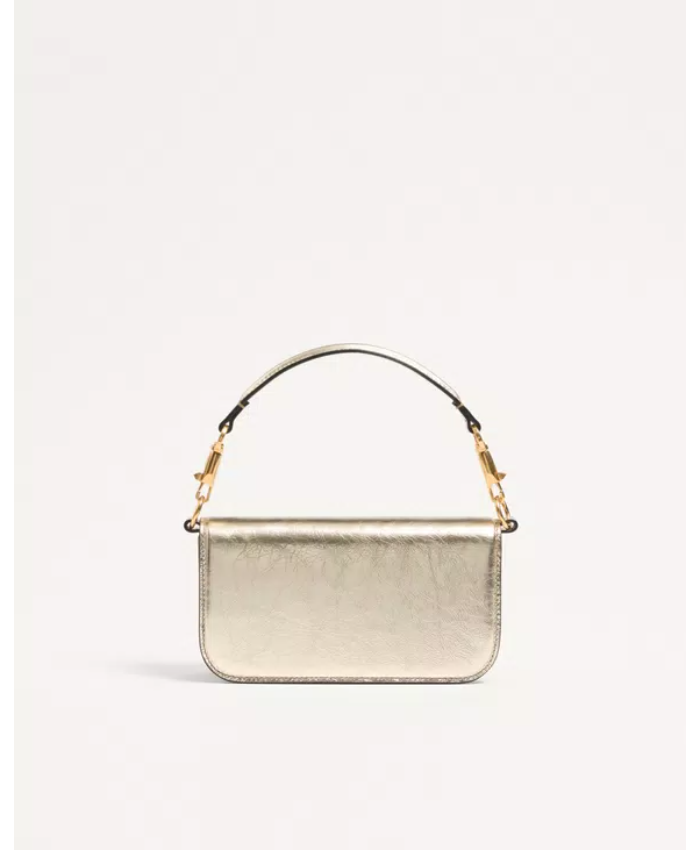 Small Valentino Garavani Locò Metallic Calfskin Shoulder Bag