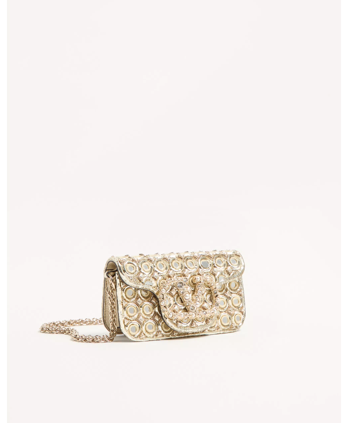 Valentino Garavani Locò Small Shoulder Bag Embroidered With Jewel Logo