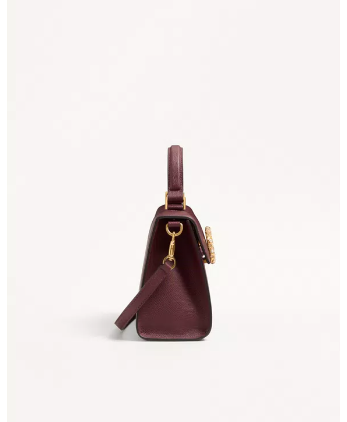 Valentino Garavani Vsling Small Handbag In Grainy Calfskin With Jewel Logo