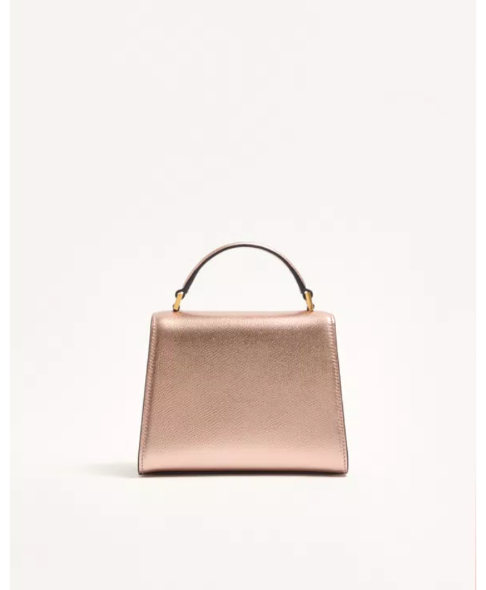 Valentino Garavani Vsling Mini Handbag In Laminated Grainy Calfskin With Jewel Logo