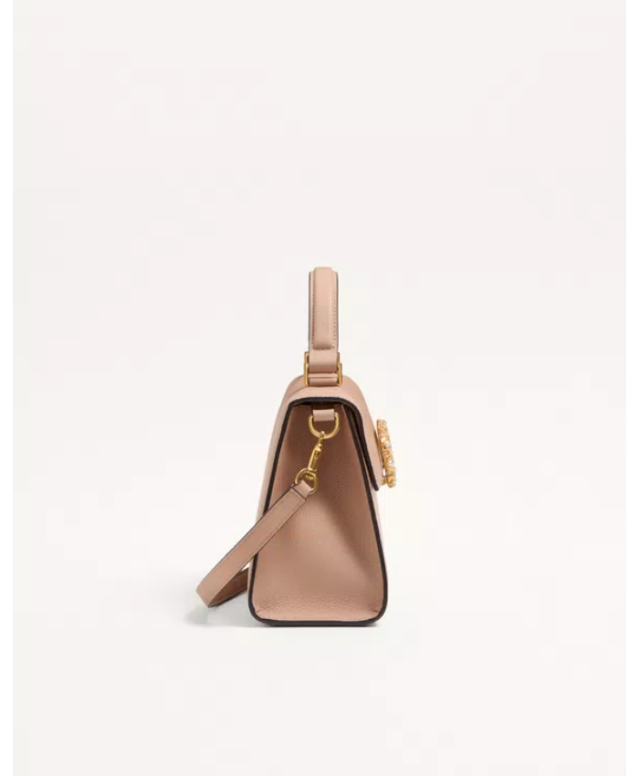 Valentino Garavani Vsling Small Handbag In Grainy Calfskin With Jewel Logo