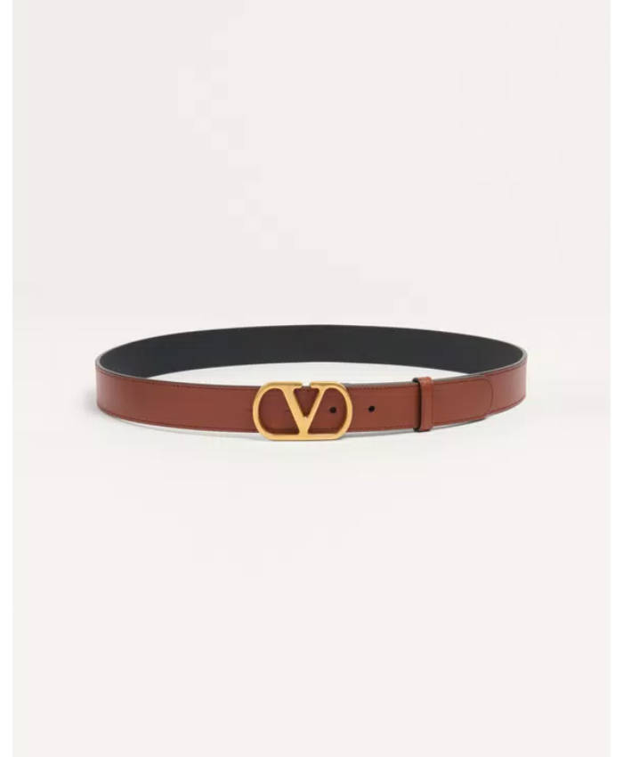 Vlogo Signature Belt In Shiny Calfskin 30 Mm