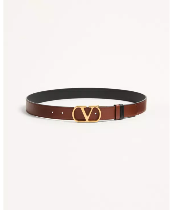 Vlogo Signature Reversible Shiny Calfskin Belt 30 Mm