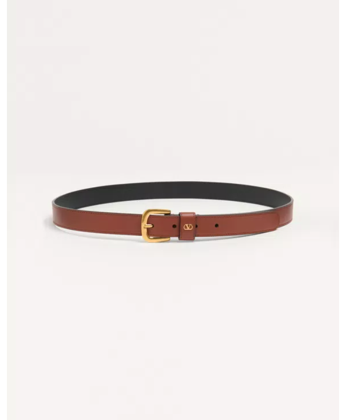 Vlogo Signature Belt In Shiny Calfskin 25 Mm