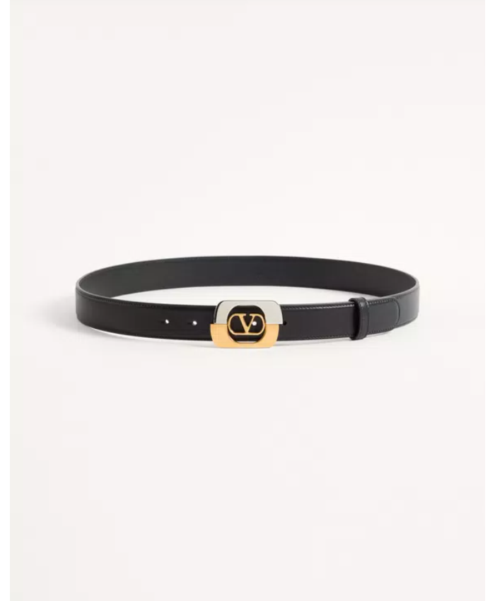 Valentino Garavani VLogo Signature Belt In Shiny Calfskin 30 MmV