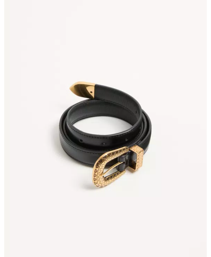 Vlogo Signature Brushed Calfskin Belt 20 Mm