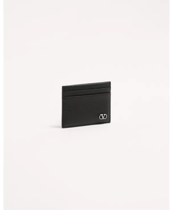 Valentino Garavani Vlogo Signature Cardholder In Grainy Calfskin