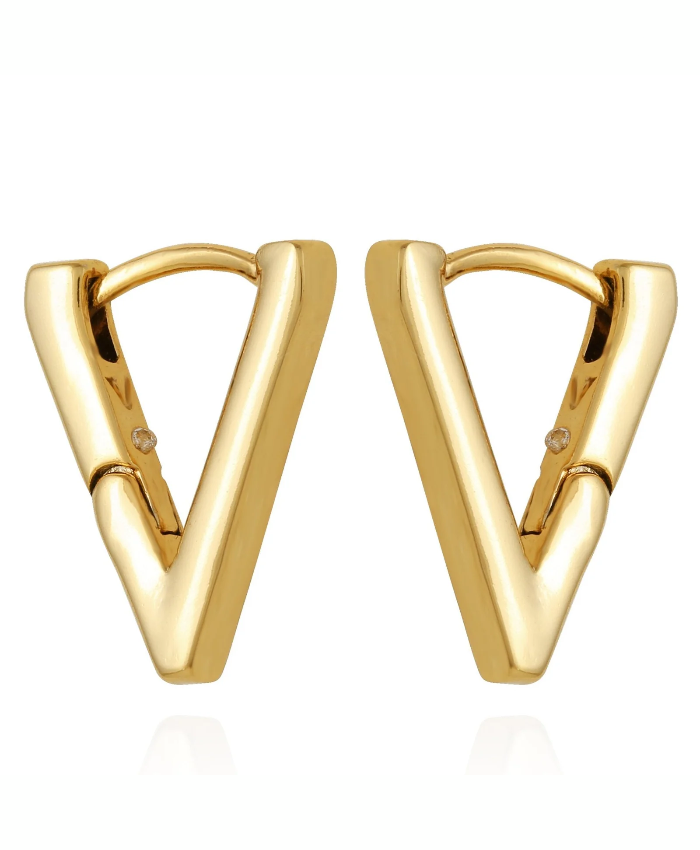 V-Hinge Huggie Earrings