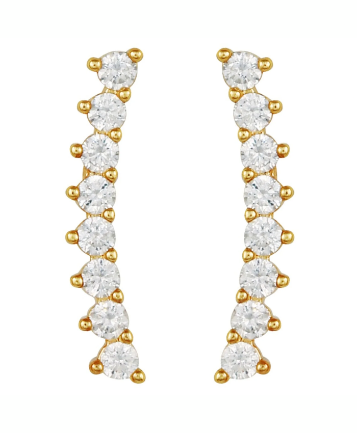 Cubic Zirconia Climber Earrings