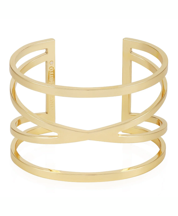 Goldtone Twisted Double Cuff Bracelet