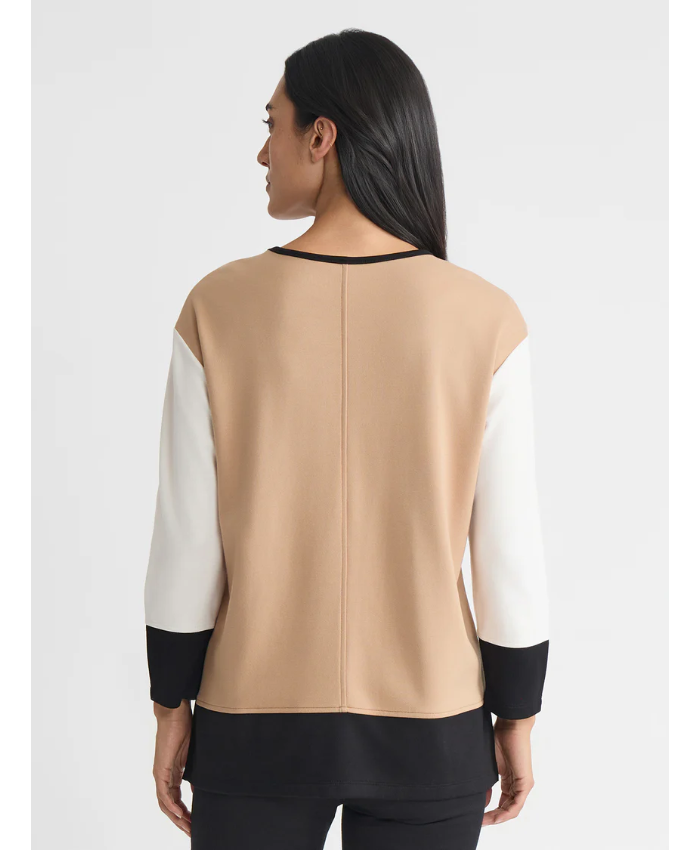 Seam Detail Dolman Tunic, Colorblock