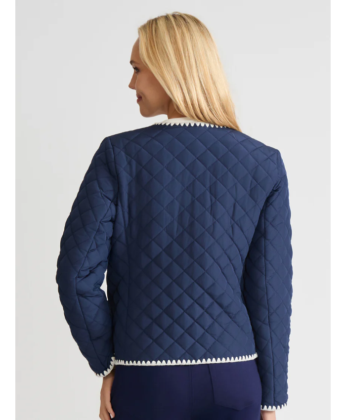 Contrast Trim Quilted Jacket