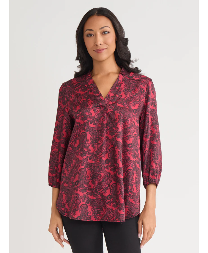 V-Neck Pleated Kelly Blouse