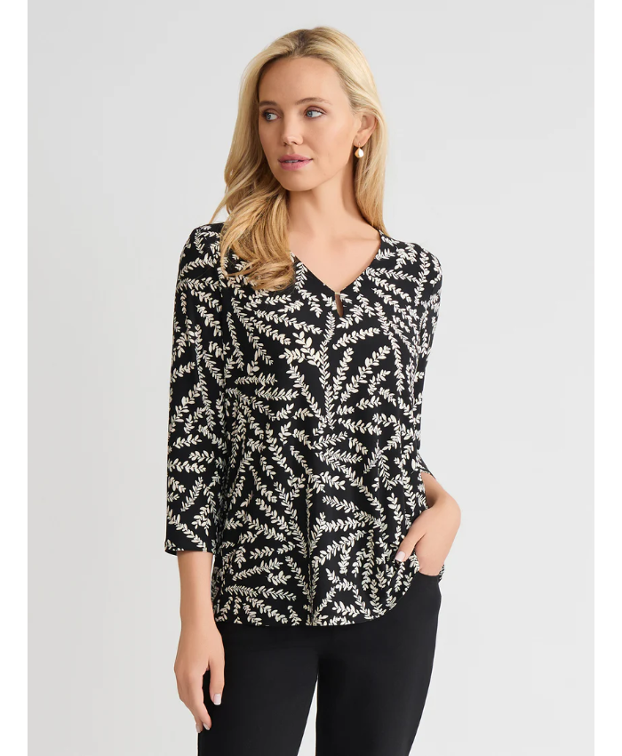 Printed Keyhole Neckline Top