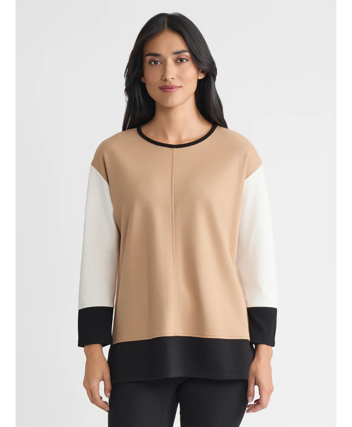 Seam Detail Dolman Tunic, Colorblock
